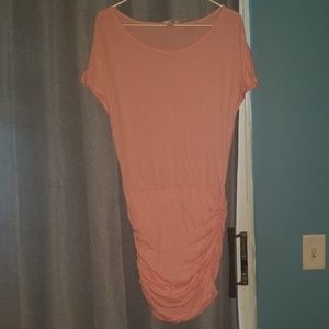 Pale pink mini dress off one shoulder